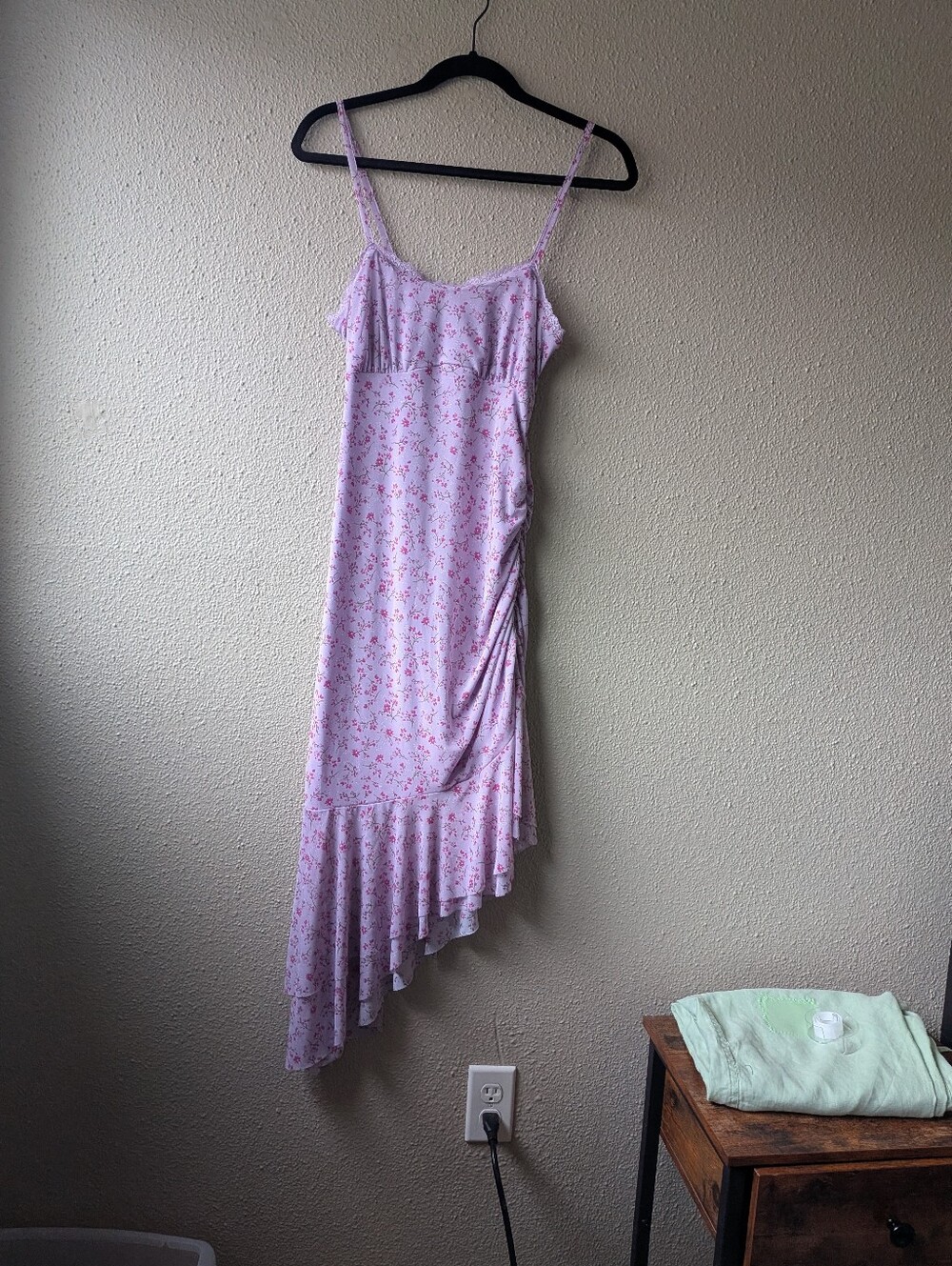wild fable Lavender Floral Asymmetric Slip Dress